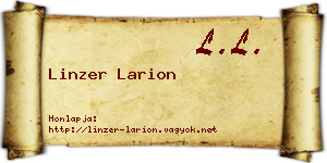 Linzer Larion névjegykártya